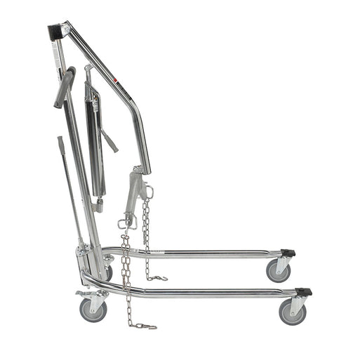 Drive Medical 13023 Hydraulic Patient Lift with Six Point Cradle, 5" Casters, Chrome